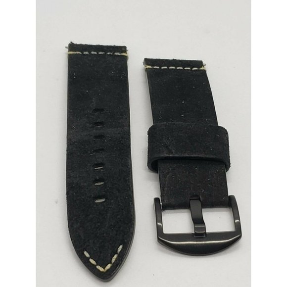 Black Leather 2 Piece 26mm Watch Strap